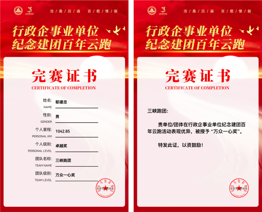 完賽證書 完賽證書