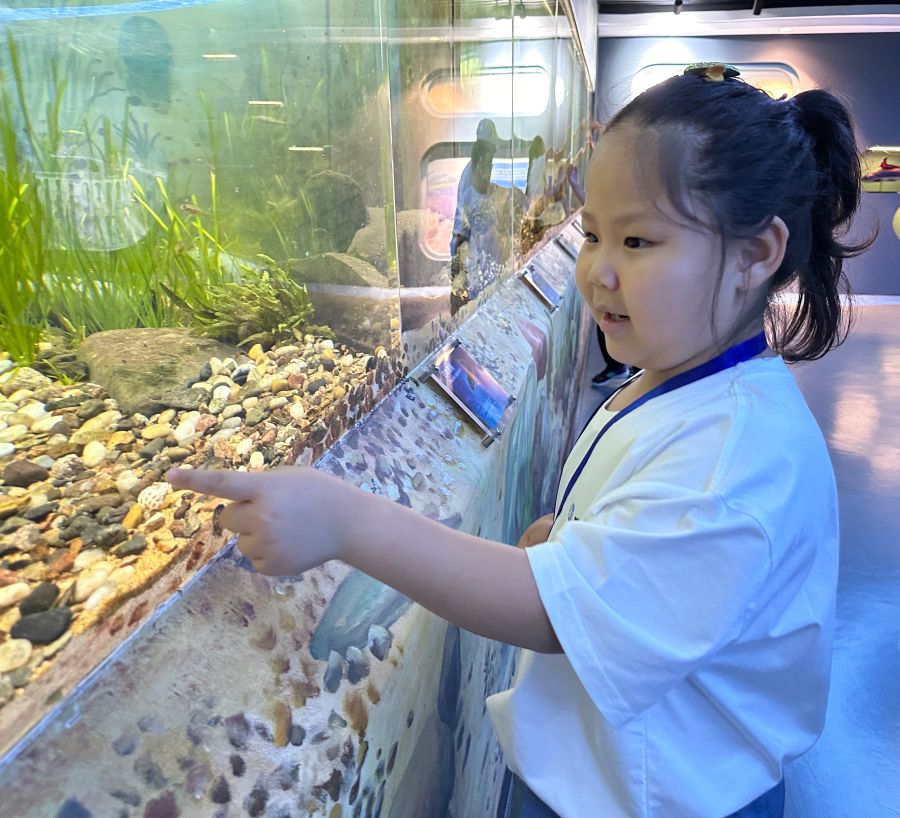 “這條小魚真可愛！” 黃欣拍攝